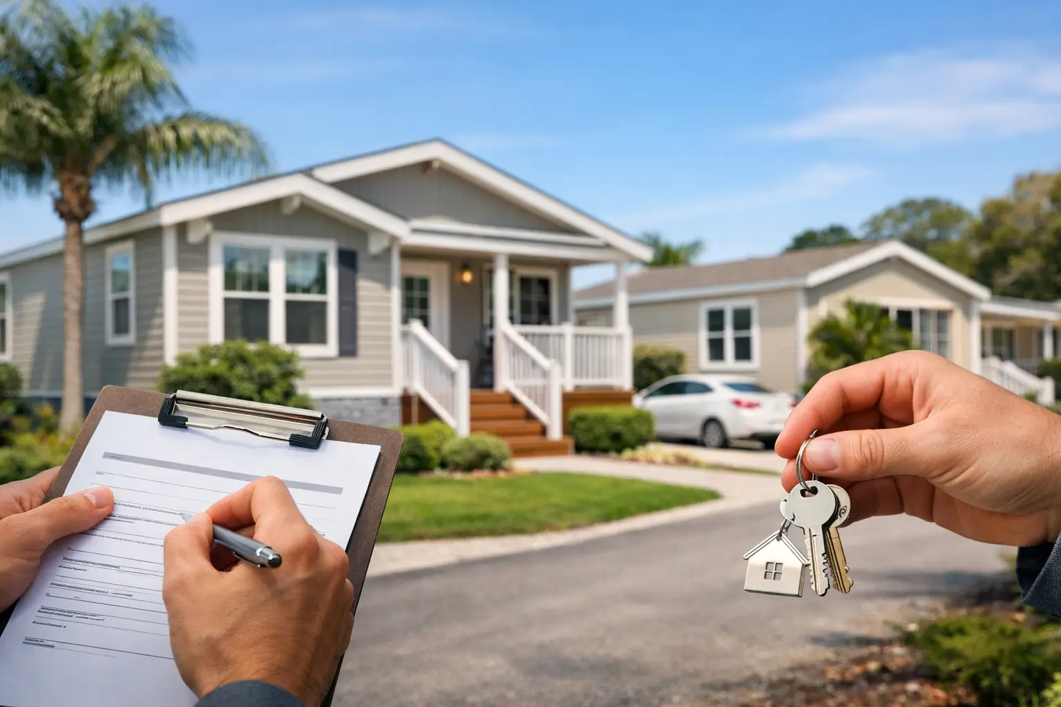 manufactured homes for sale, Colorado, streetscape, suburban, land lease community homesite