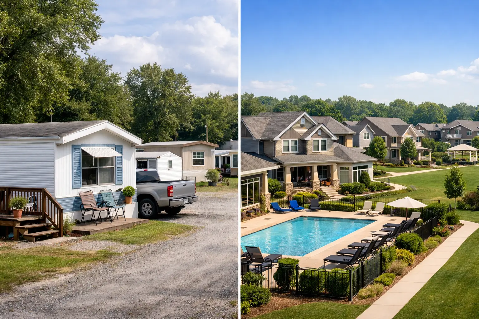 Arizona, modern manufactured housing, finding a place to call home, suburban, playground